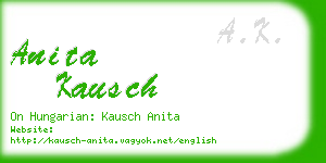 anita kausch business card